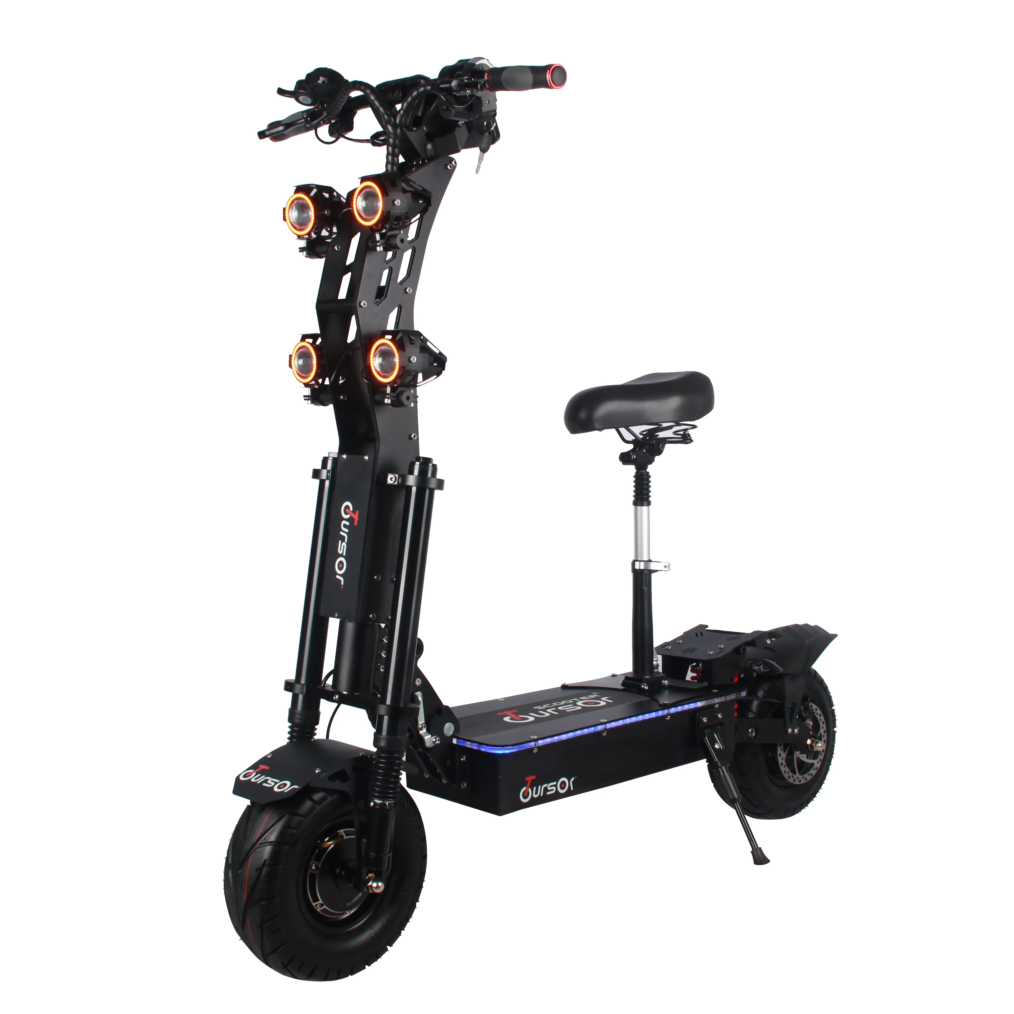 

2020 Most Popular 13 inch 72V8000W Tesla 21700 battery 72V45A Adult foldable electric scooter with seat, Black