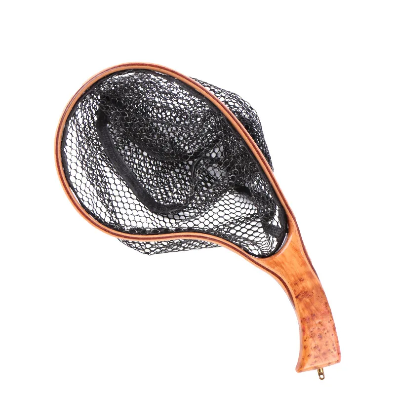 

Small Wooden handle fish Hand net portable fishing nets floats for fishing