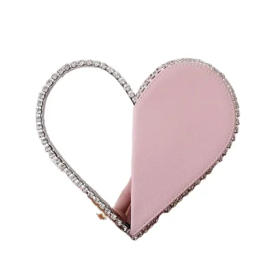 

Luxury Women Handbags Ladies Jewelry Clutch Purses Bling Rhinestone Heart Evening Bags for Valentines