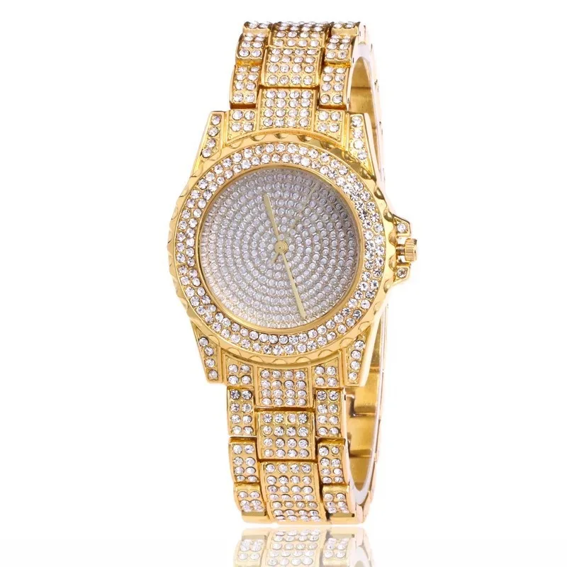 

online shopping custom your LOGO fashion quartz luxury geneva diamond Iced Out Watch for ladies