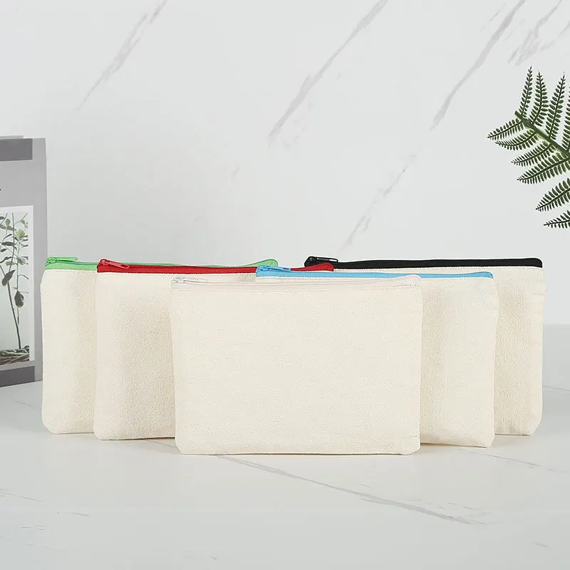 

Ladies makeup bag Simple custom logo makeup bag Zipper blank canvas pencil case custom, Customized color