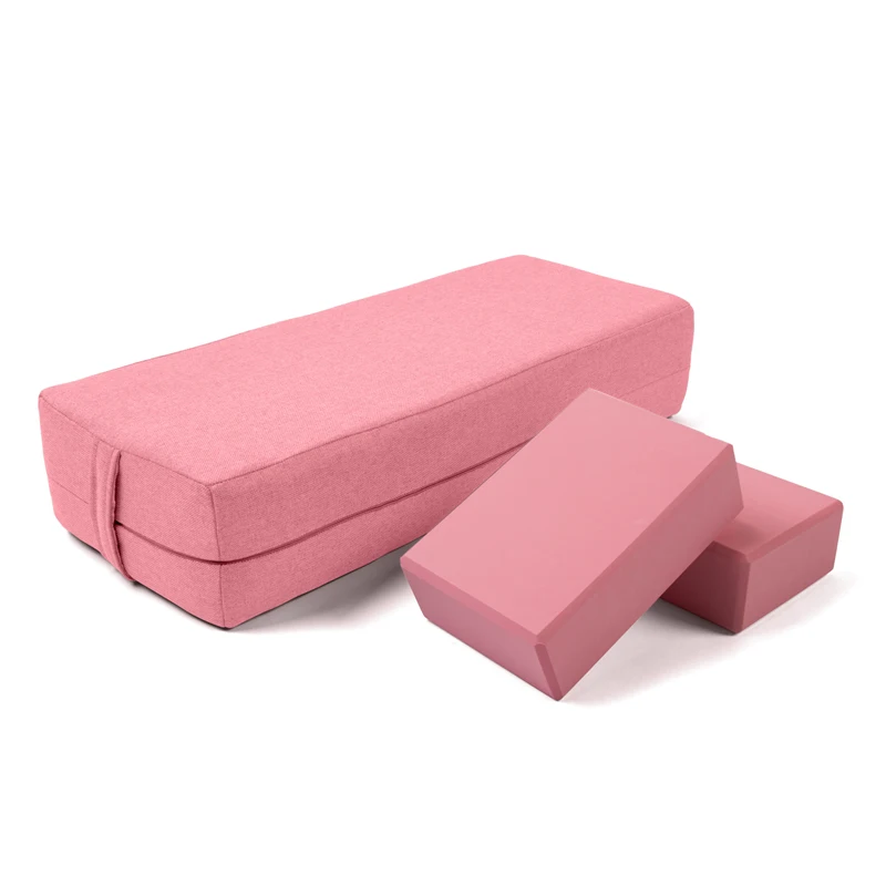 

Cheap Pilates Products Sets Eco 4" Block EVA Yoga Bolster Pillow, Pink ,grey