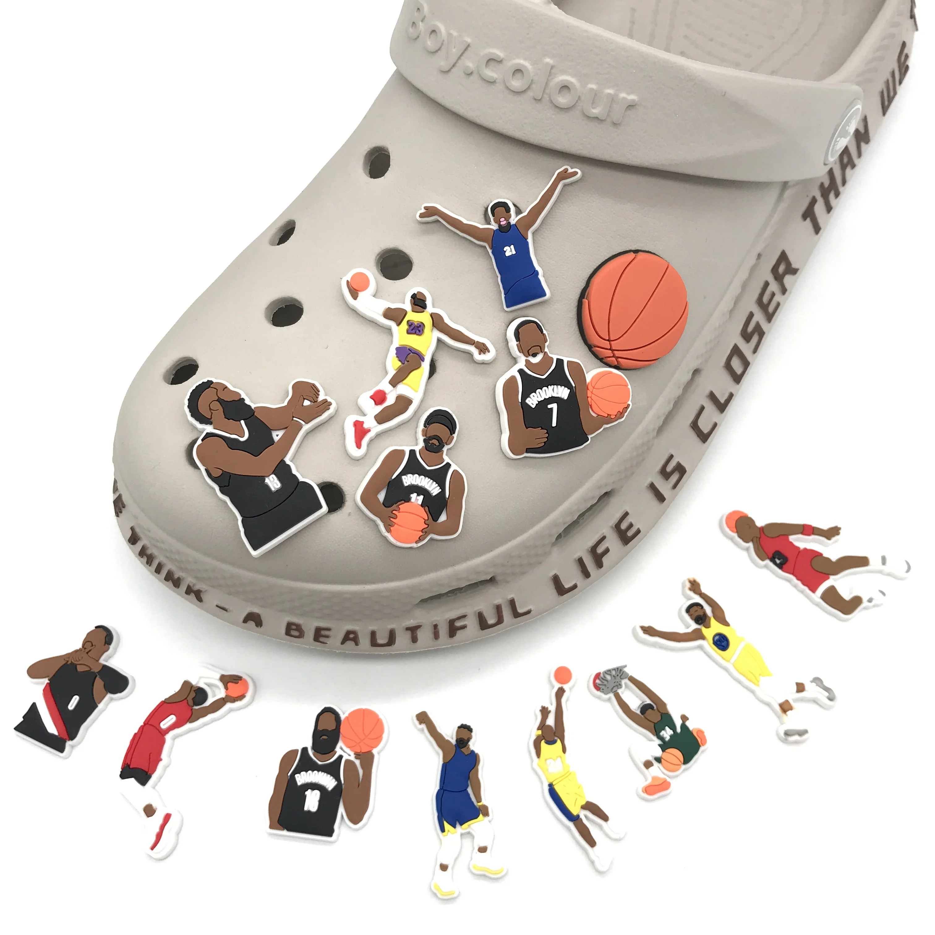 

2021 custom basketball player cartoon animation sports boy party gift croc shoes charms, Picture