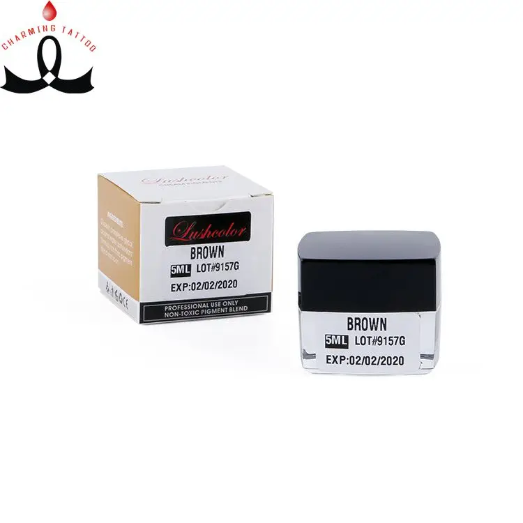 

Lushcolor Permanent Makeup Cream Pigment Tattoo Ink For Microblading Eyebrows Hand tool, Brown