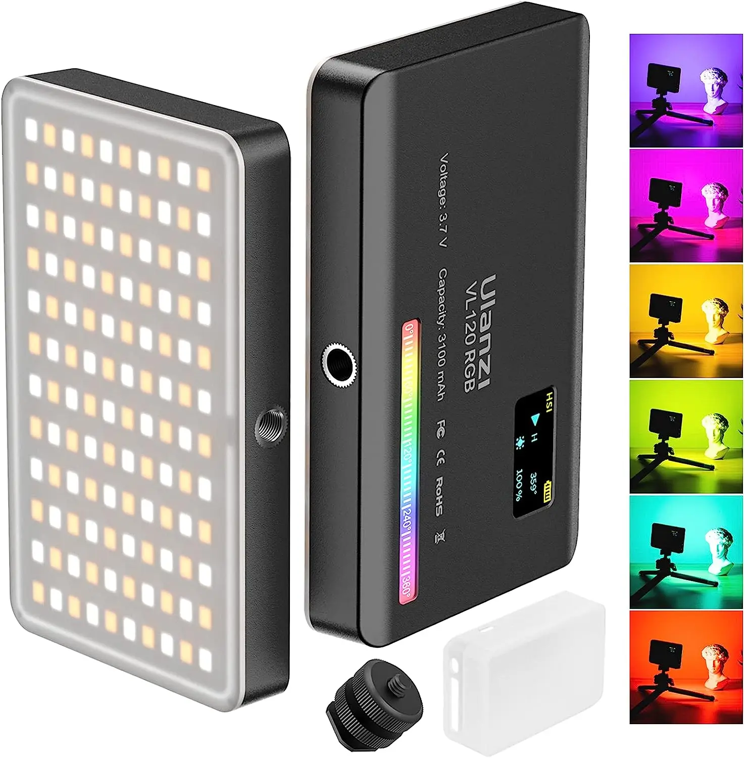 

ULANZI VL120 RGB Video Light Portable RGB Camera LED Panel DSLR Photography Lighting Setup for YouTube TikTok