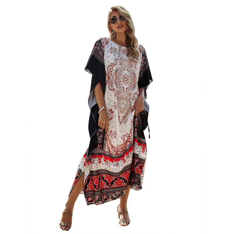 

Bohemia Ethnic Style Printed Dress Long Loose Skirt For Women
