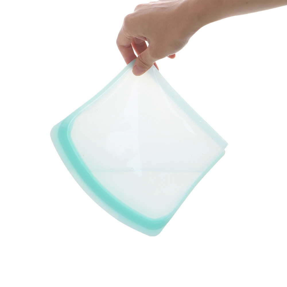 
100% Food Grade LFGB Approval Reusable Silicone Food Storage Bag Silicone Food Pouch 