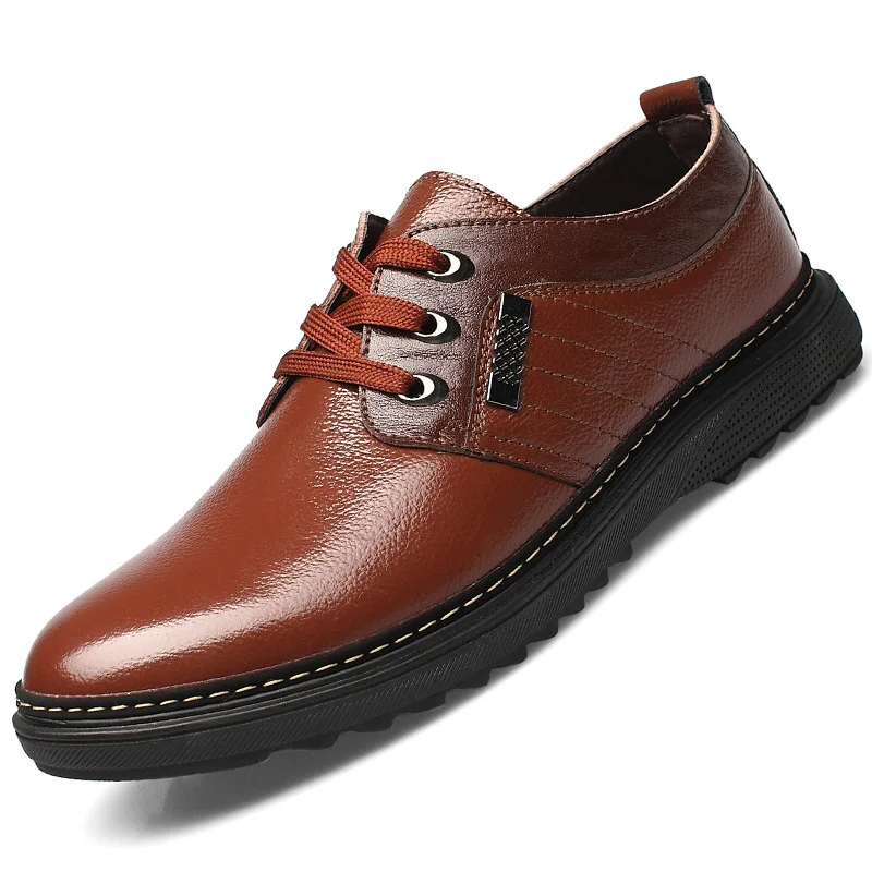 

2021 spring classic brown pu casual mens leather shoes men's dress shoes