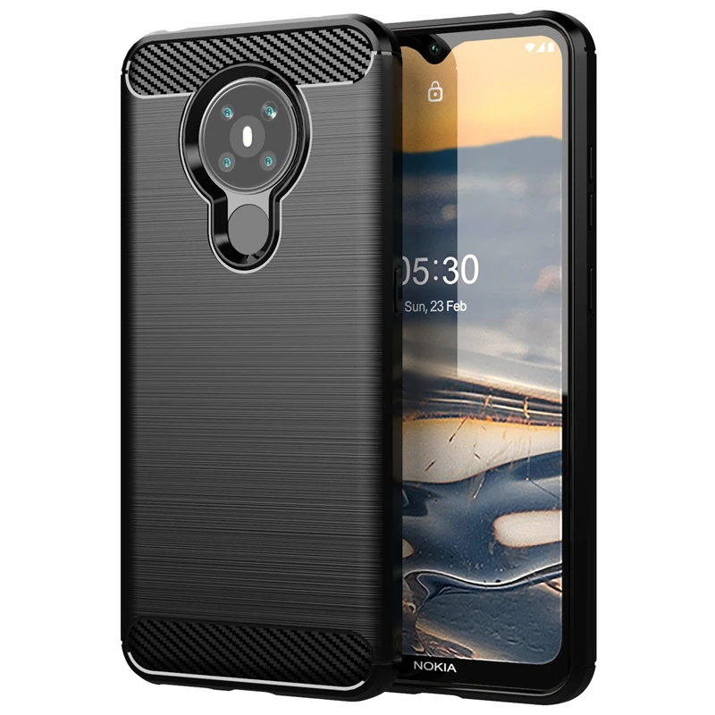 

For Cover Nokia 5.3 Case Soft TPU Bumper Carbon Fiber Phone Case For Nokia 2.3 2.4 3.4 5.4 6.2 7.2 8.3 5.3 Fundas