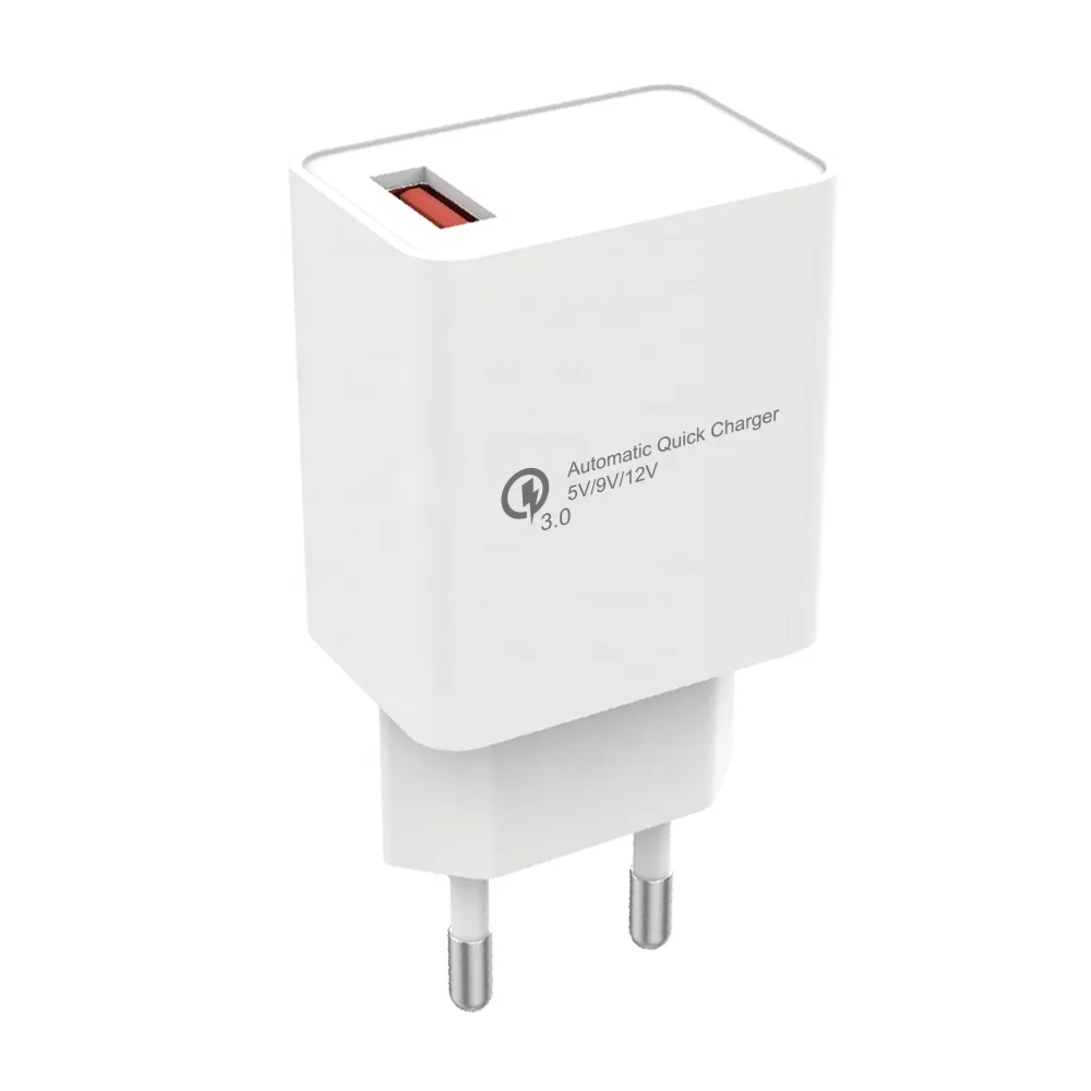 

Fast Charger 18w 3a Qc 3.0 Usb Charger Quick Charge Qc3.0 Wall Adapter Eu / Us Plug Mobile Phone Charger, White black