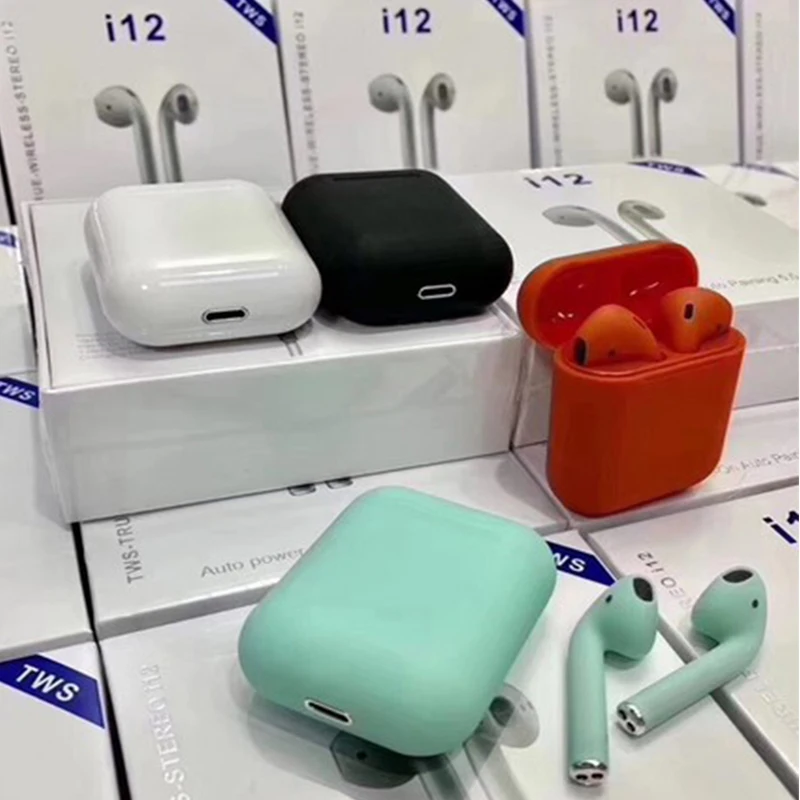 

2020 High Quality Mini Stereo Touch Control Earbuds Sports BT 5.0 Wireless i12 TWS Earphone Headphone With Charger Box