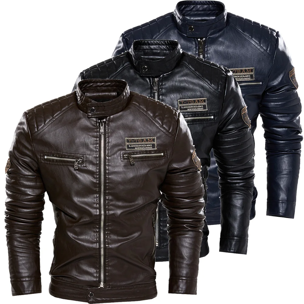 

New arrival custom windproof casual black riding biker motorcycle men leather jackets, Customized color