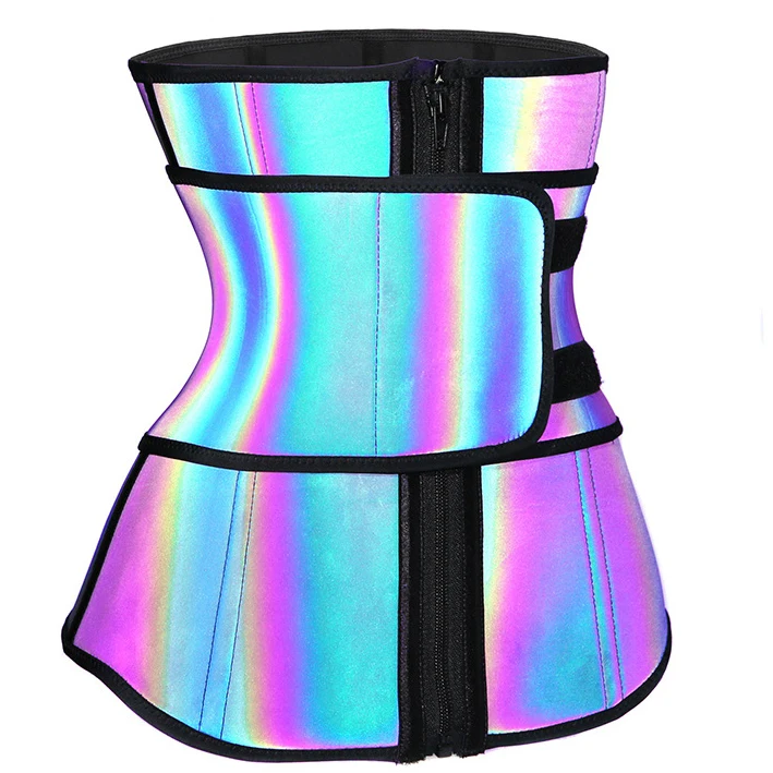 

Factory price tummy trimmer belt waist trainer waist trainer belt shining fajas for women, Colorful