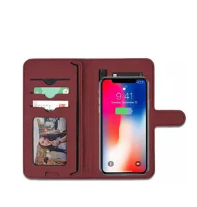 Leather 6000mAh 3 1 Wireless Power Bank Wallet