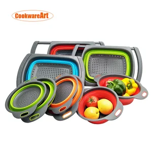 Image of Hot sale Collapsible Over Sink Colanders/Kitchen foldable Basket Strainer for vegetable and Fruit