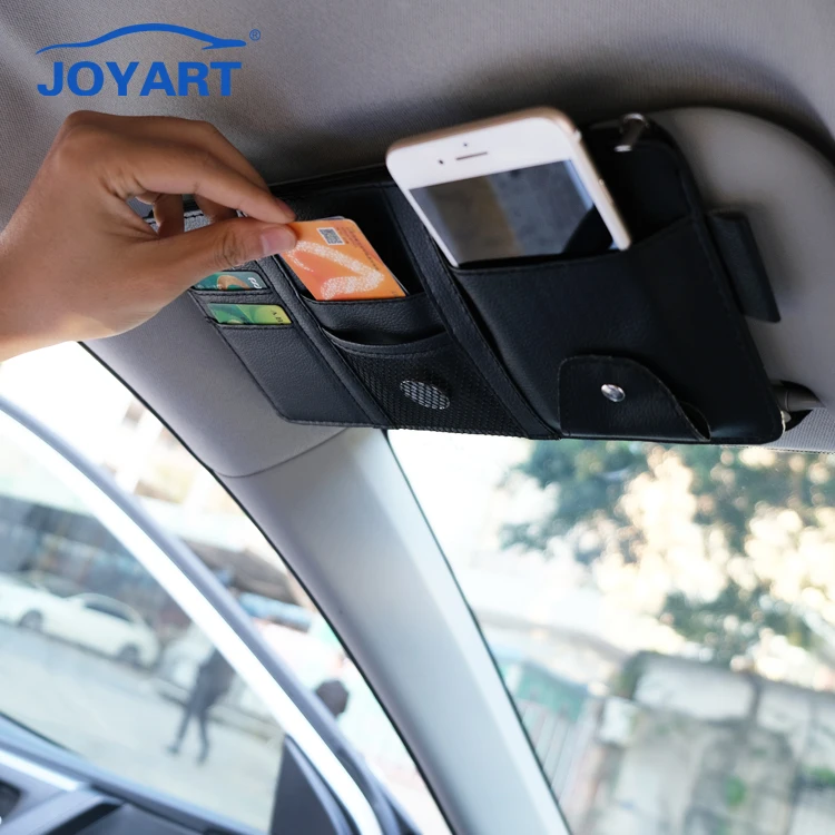 Sun Visor Id Card Organizer Leather Car Visor Organizer Auto Visor