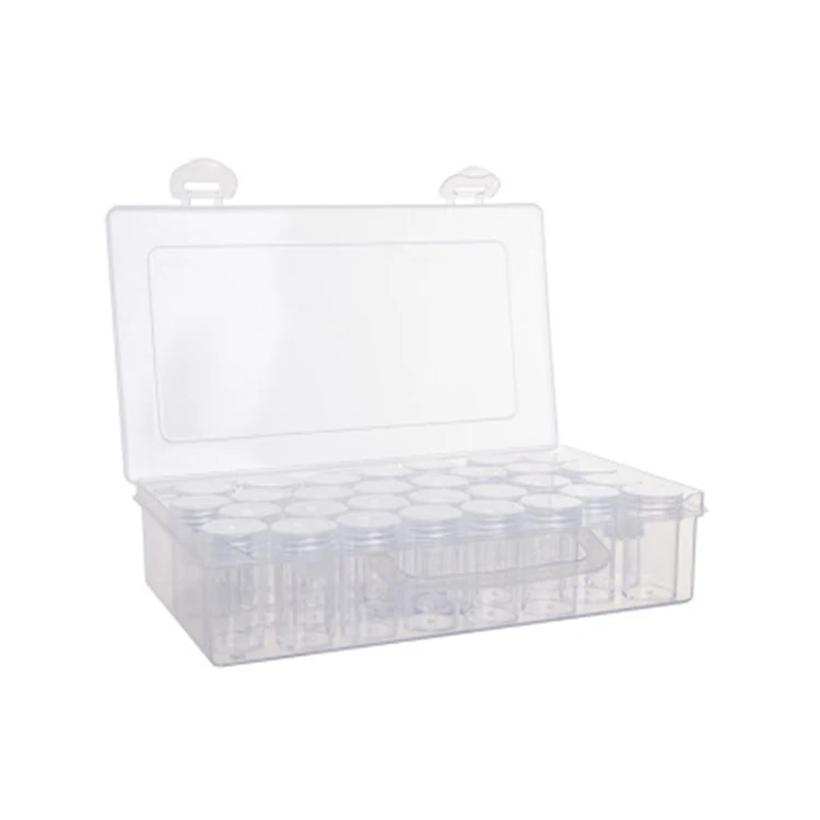 

Eco-Friendly Plastic Embroidery Nail Art 30 Grid Pink Diamond Bottle Storage Box Gift Kit Storage Bottle Portable Box