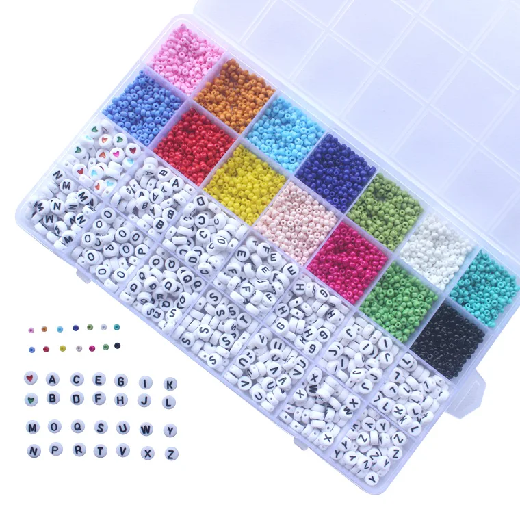 

Hot Selling 5000 Pcs Assorted Glass Seed Beads Letter Beads For Jewelry Making, Customized color