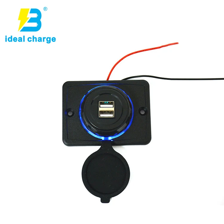 

Easy Install Car usb Power Supply 5v 3.1a Dual Usb Car Charger with Cable Built-in, Black or white
