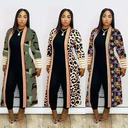 Wholesale women's 2021 fall fashion leopard trench