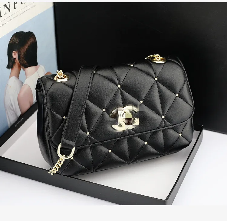 

Bag 2022 Women New Fashion Limited Designer Brand Popular Crossbody Lingge Chain Bag, As shown