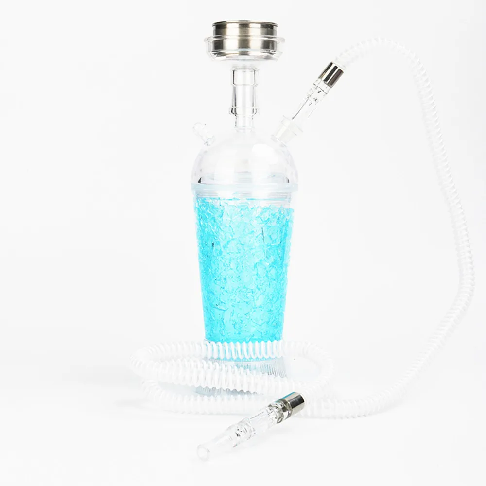 

High Grade Acrylic Narguile 9.5x32.5 Cm Hookah Shisha Set Transparent Complete Shisha Bowl Chicha Water Hose Led Light Vase, Blue,transparent,purple,green,pink