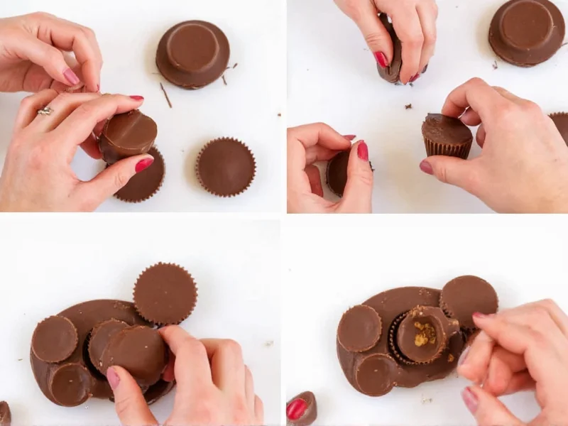 Step-by-step assembly of peanut butter cups