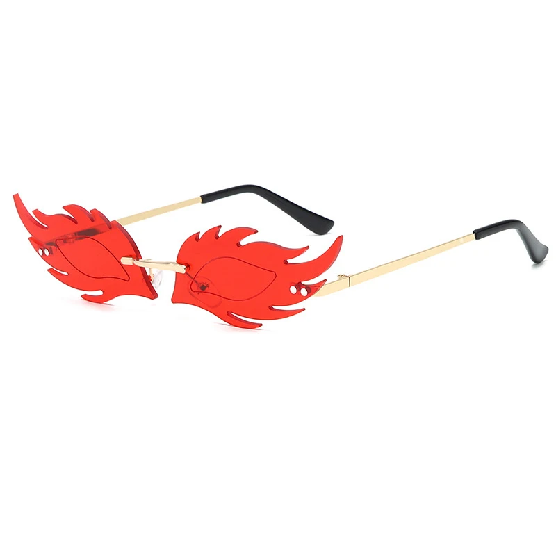 

New popular PC lens Metal rimless fox fashion sunglasses newest 2021