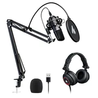 

Professional microphone with flexible stand style monitor headset with microphone for computer