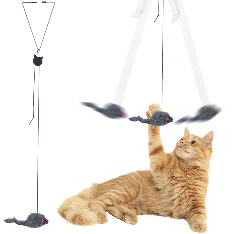 

Cat toy self-lifting hanging door type retractable rope catching mouse cat-teasing pet products