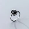 new model 925 sterling silver antique black stone wedding rings jewelry women