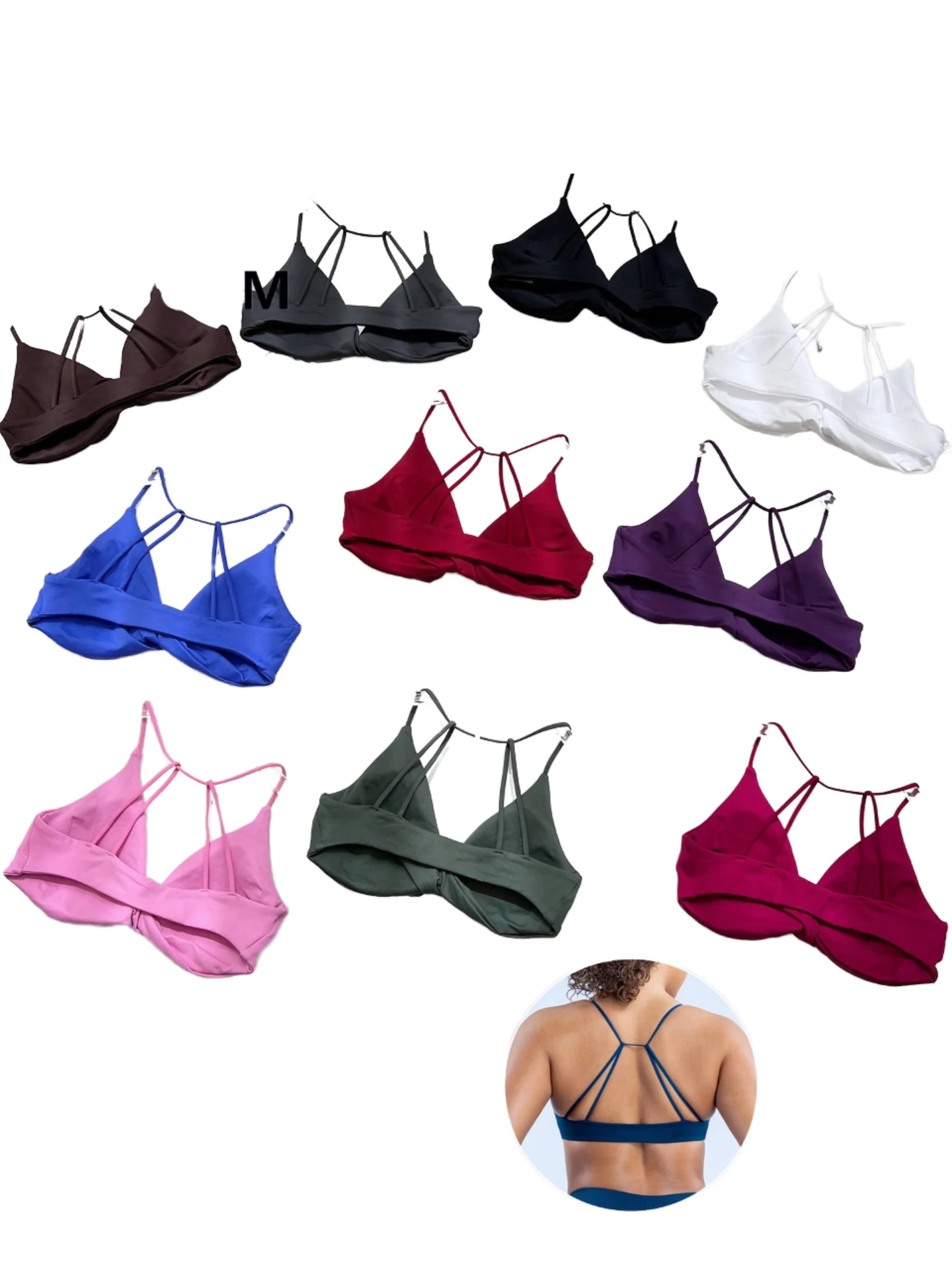 High-Impact支撑交叉绑with设计Sports Bra