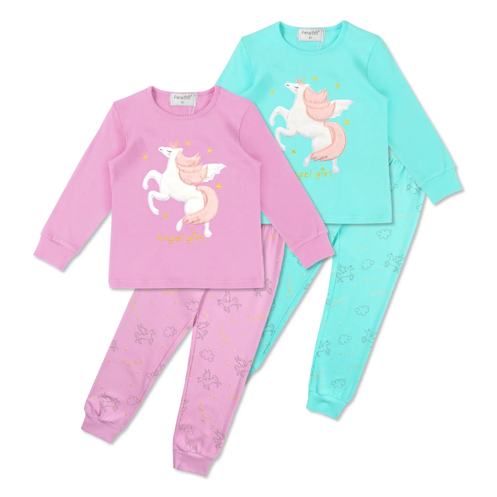 

New design sleeping clothes cartoon pyjamas kids pajamas sleepwear 2 pcs girl cute kids pajamas set, Picture