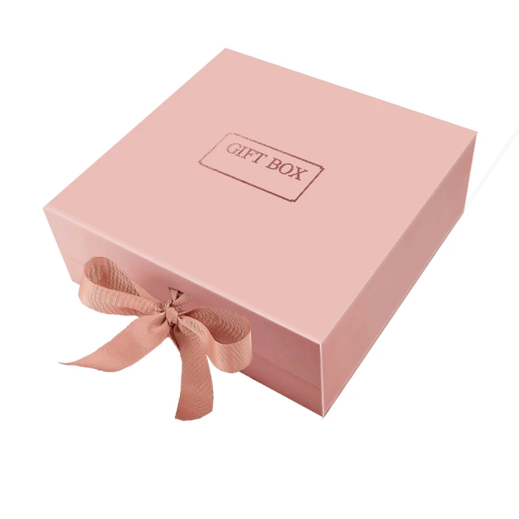 High Quality Paper Packaging Folding Magnet Gift Box With Ribbon ...