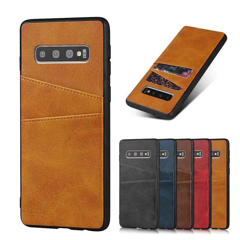 iCoverCase For Samsung Galaxy S10e Leather Back Case For Samsung Galaxy S10 Plus S10 Mobile Phone Shell Cover with Card Slots