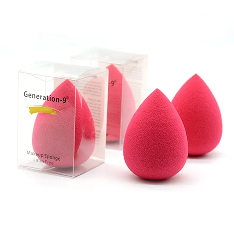 
Wholesale latex free sponge waterdrop Red foundation makeup puff cosmetic tools puff blender G9 packaging 