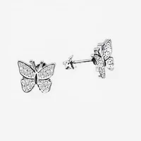 

Elegant Jewelry 925 Sterling Silver CZ Stone Tiny Butterfly Earrings Stud