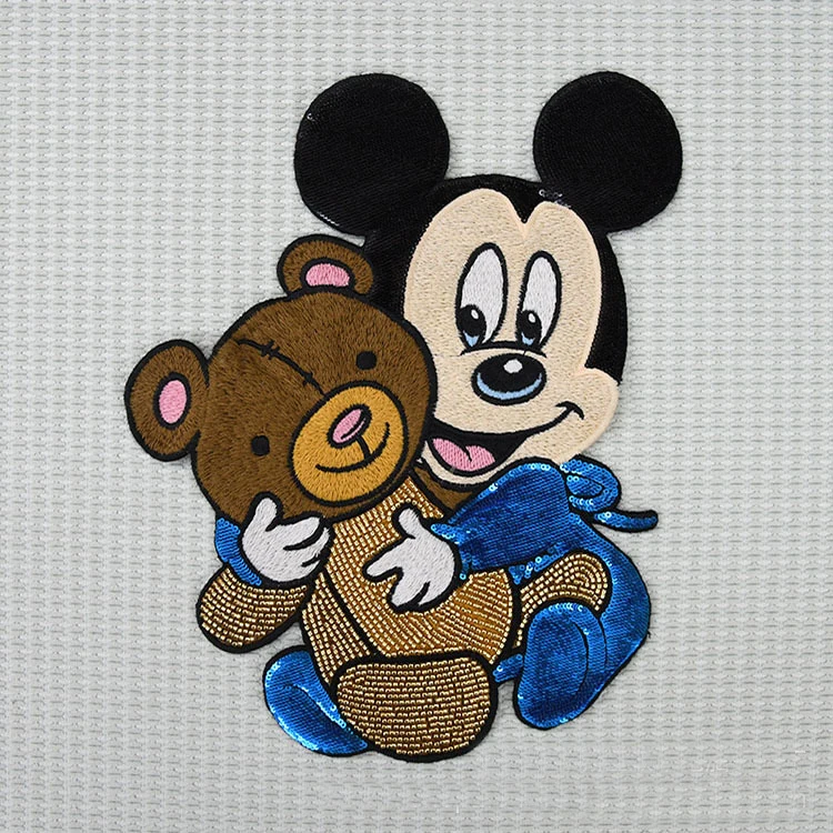 

Factory direct sale chaopai embroidered stamp embroidered cloth paste Sequin mouse bear clothing accessories patch