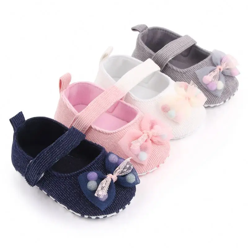 

Hot sale cute princess solid soft sole first walker infant autumn 6-12 month girl baby dress shoes, White/grey/pink/black