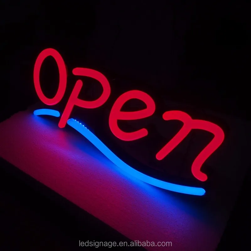 Hot sale factory custom luminous word acrylic neon letters custom open sign door led light for outdoor with billboard