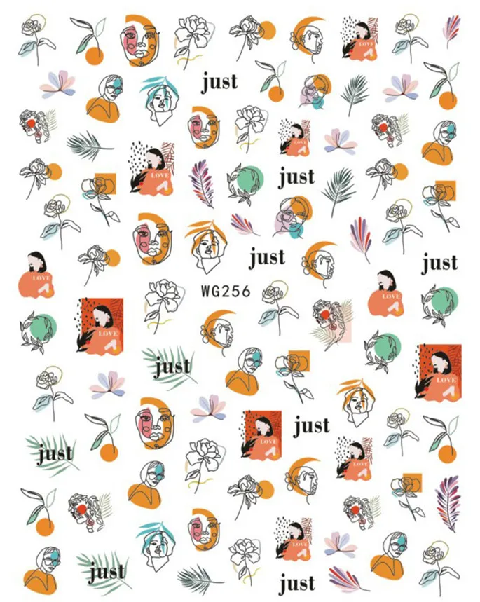 

Sexy Women Nail Decals Fingernail and Toenails Decorations Abstract Character Designs nail art stickers, As picture