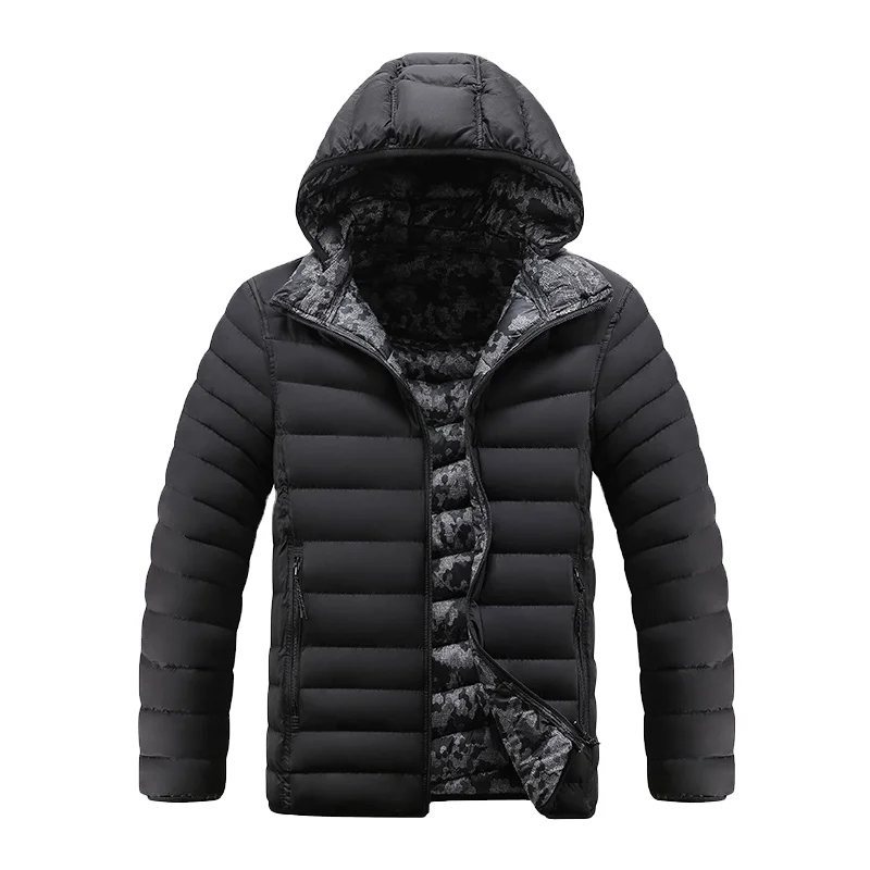 

2021 New Warm Men Down Jacket Winter Parka Down Anti-wrinkle Waterproof Clothing Men Hooded Zipper Down Jacket