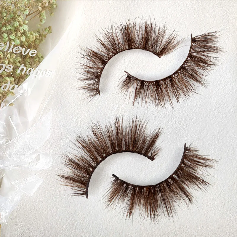 

2021 Hot Selling Brown Mink Eyelashes Newest Cruelty Free Vegan 3d Synthetic False Eyelash