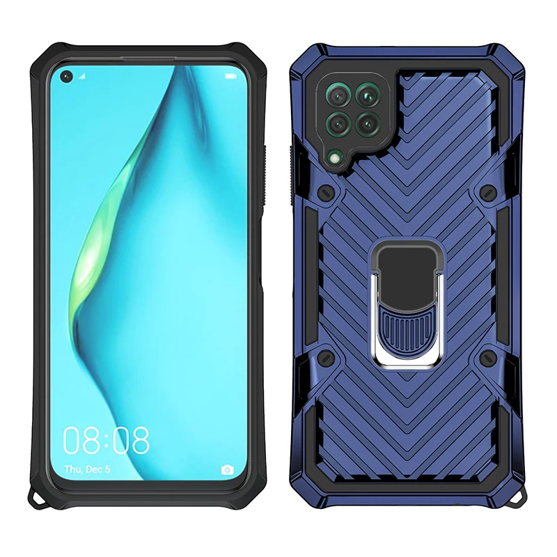 

Saiboro Wholesale Metal Ring holder case for huawei Car Mount Magnetic TPU PC Shockproof Phone Case For huawei p40 lite, 7 colors