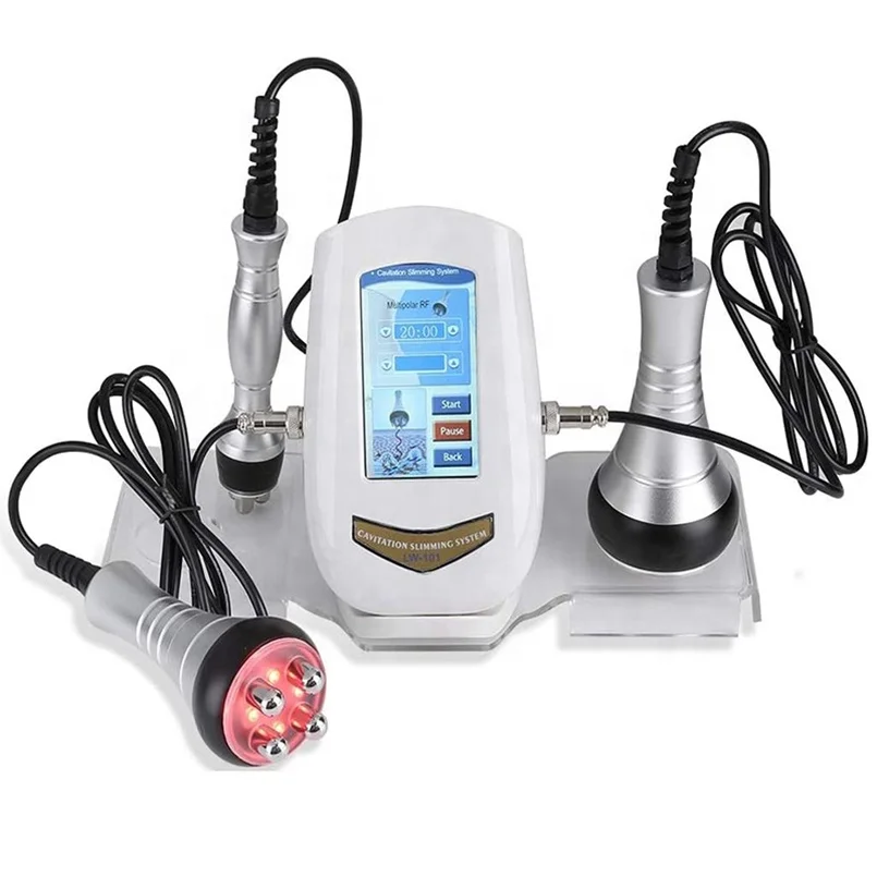 

Hot Sell Lipocavitation 3 Heads N 1 Fat Radiofrequency Ultrasonic 3 In 1 In1 40k Tripolar Multipolar RF Lipo Cavitation Machine, White