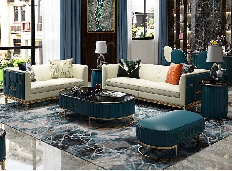 Living Room Furniture Set Modern Dining Room Sofa Leather Sectional