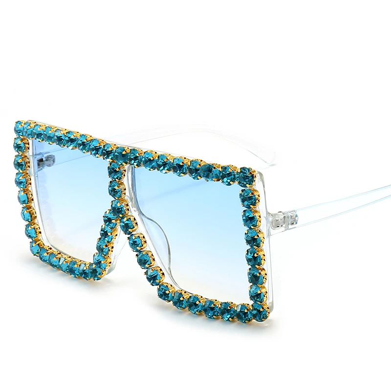 

Shades Women Wholesale Trendy Fashion Newest Rhinestone Rectangle 2021 Sunglasses, Multi colors