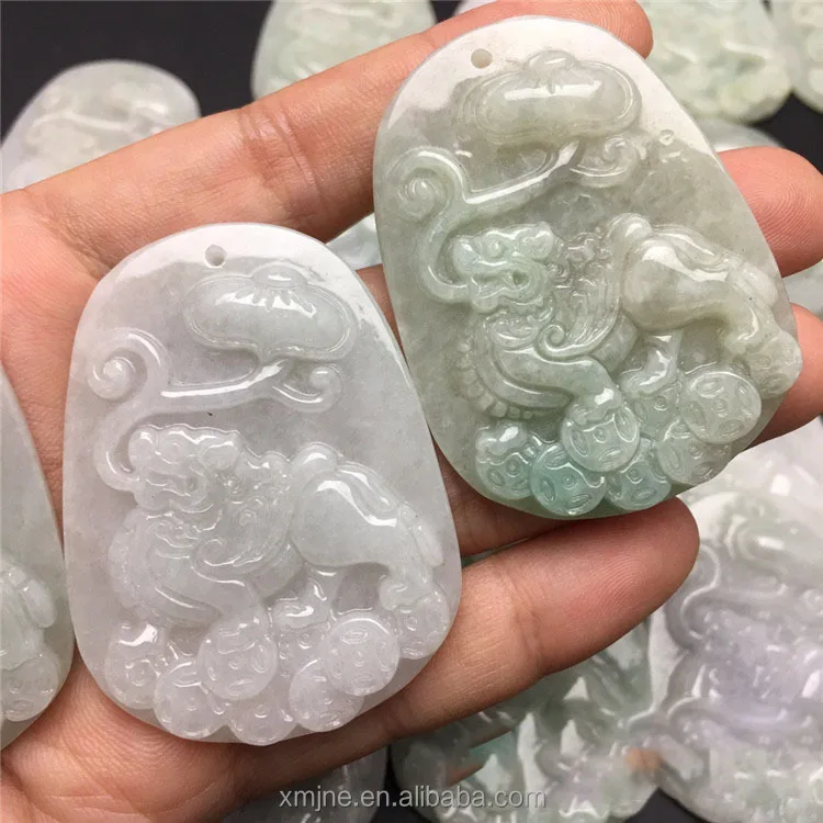 

Certified Grade A Burma Jadeite Ruyi Money Kylin Brand Jade Pendant Pendant Jade Handicraft Factory Wholesale