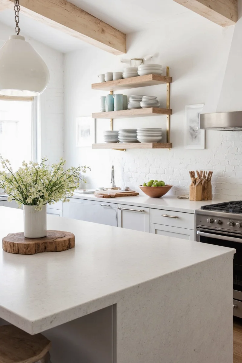 A parent cleaning soapstone countertops with a damp cloth