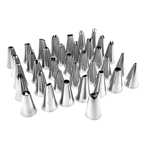 

High Quality Stainless Steel Nozzle Tips Diy Cake Decorating Tool Nozzle Set Kitchen Bakery Tools, Sliver